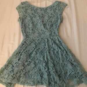 Teal Lacey Skater Dress